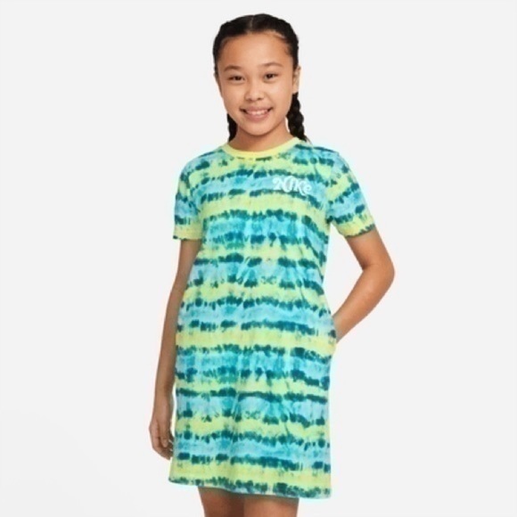 NWT. NIKE Girls’ Tie-Dye T-Shirt Dress - Picture 1 of 4